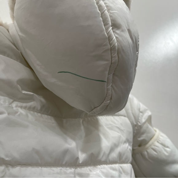 Jessica Simpson Faux Fur Peplum Puffer Hooded Snow Suit White 3/6 Months - Picture 5 of 11